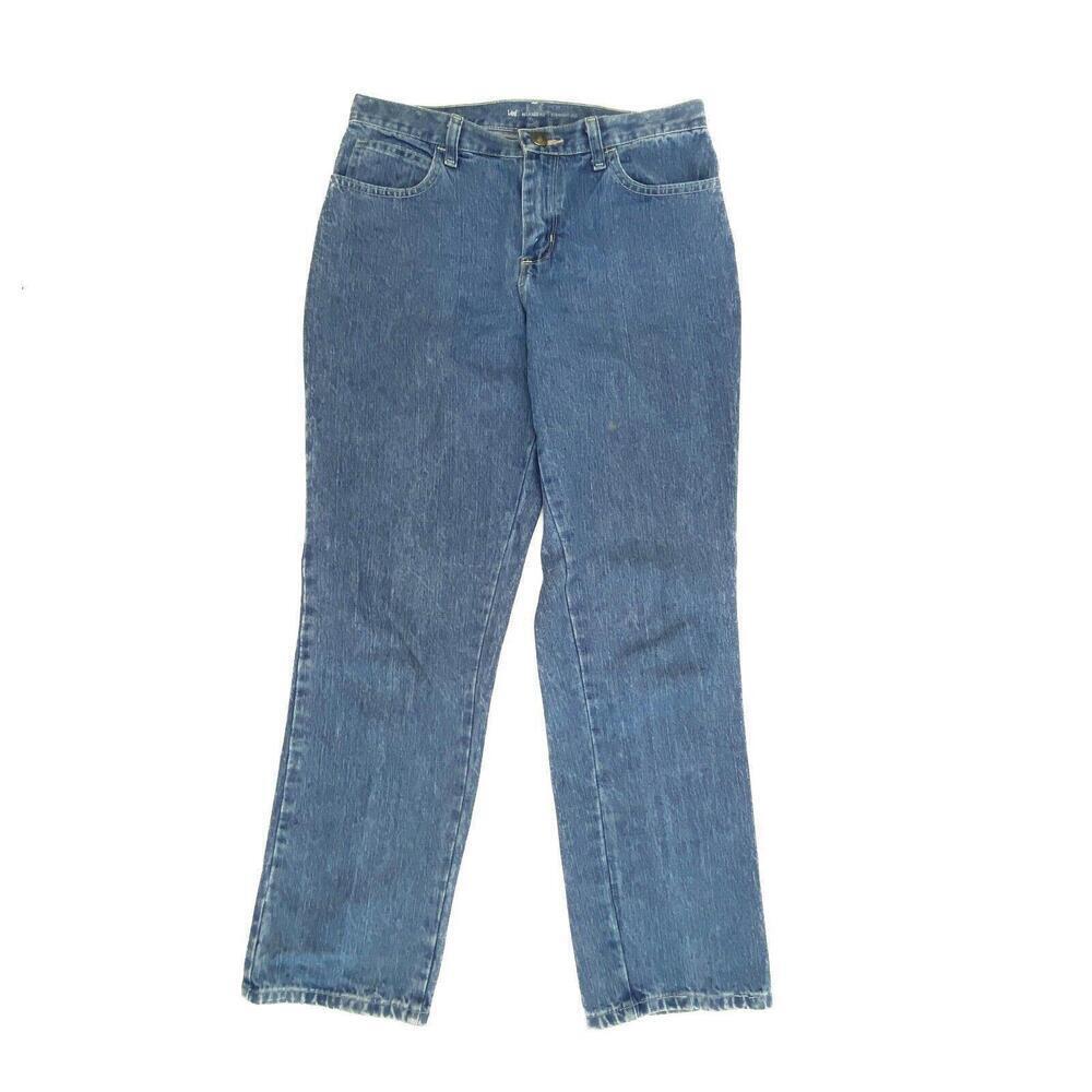 Lee Jeans Women 6P Blue Relaxed Fit Straight Leg Medium Wash‎ Denim R3040